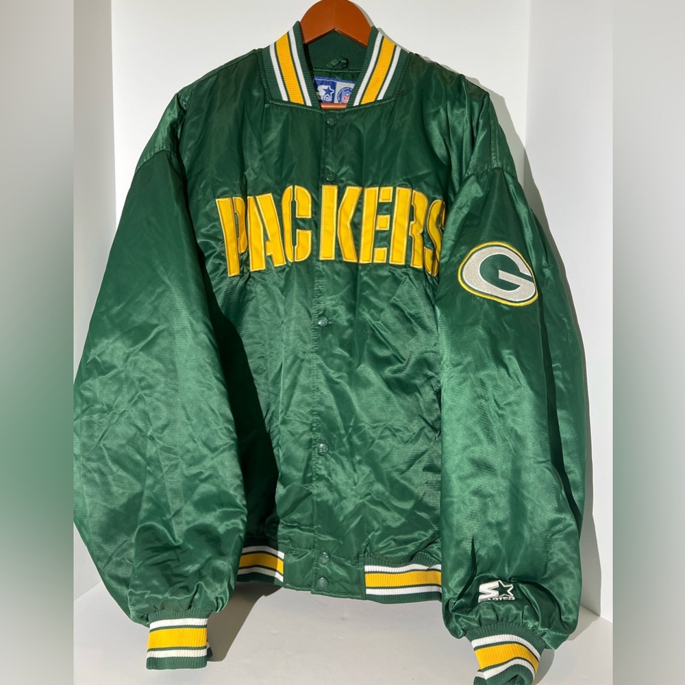 Vintage NFL Green Bay Packers satin button down jacket XXL